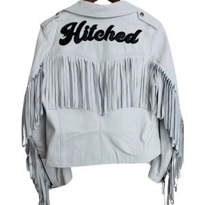 Nasty Gal Bridal Genuine Leather Biker Hitched Cowgirl Jacket Size XL